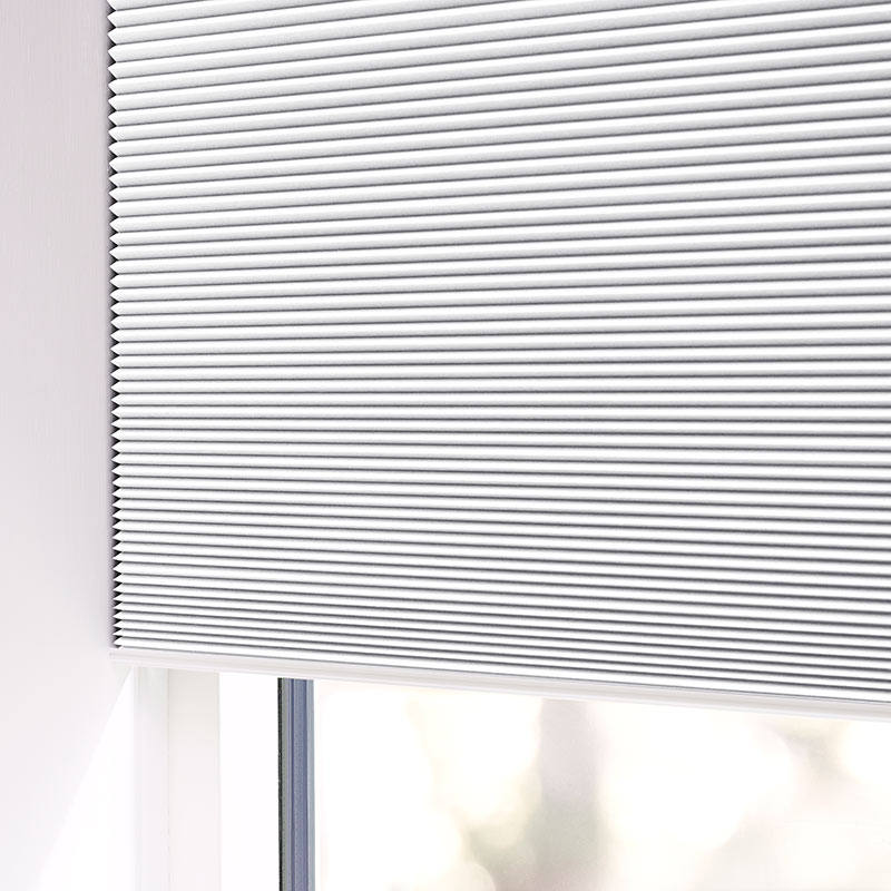 Astrid plisségardin easylift m/greb Hvid - Enkeltlag