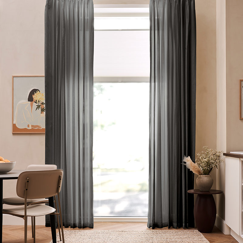 Frida stofgardin Tone - Charcoal