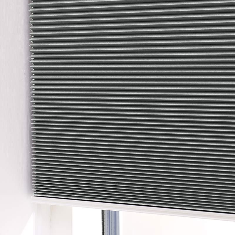 Astrid plisségardin easylift m/greb Meleret grå - Honeycomb