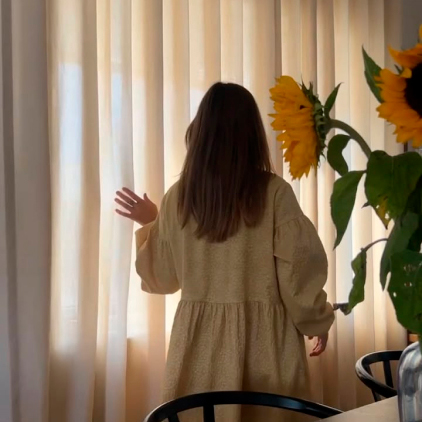 Stofgardiner gav stemning og hygge hos Natasha