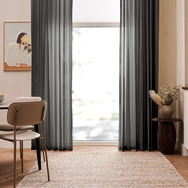 Frida stofgardin Tone - Charcoal