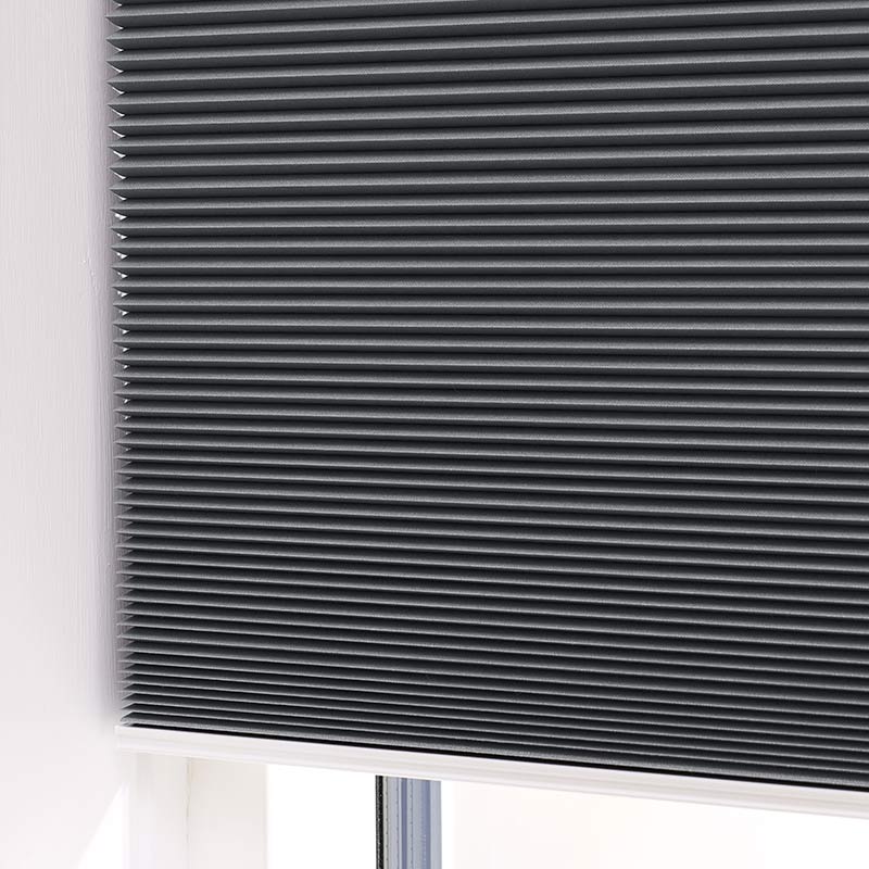Astrid plisségardin easylift m/greb Antracit - Dobbeltlag