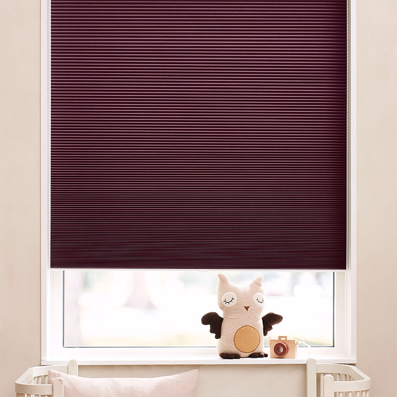 Astrid plisségardin easylift m/greb Bordeaux - Enkeltlag