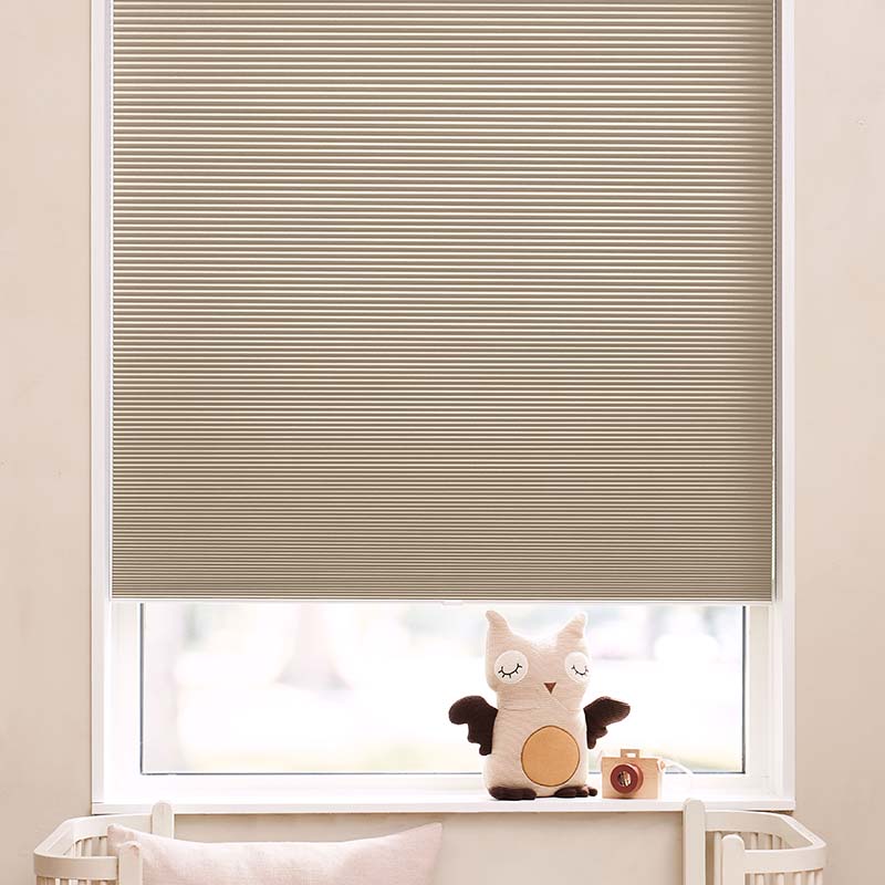 Astrid plisségardin easylift m/greb mørklægning  Lys beige - Dobbeltlag