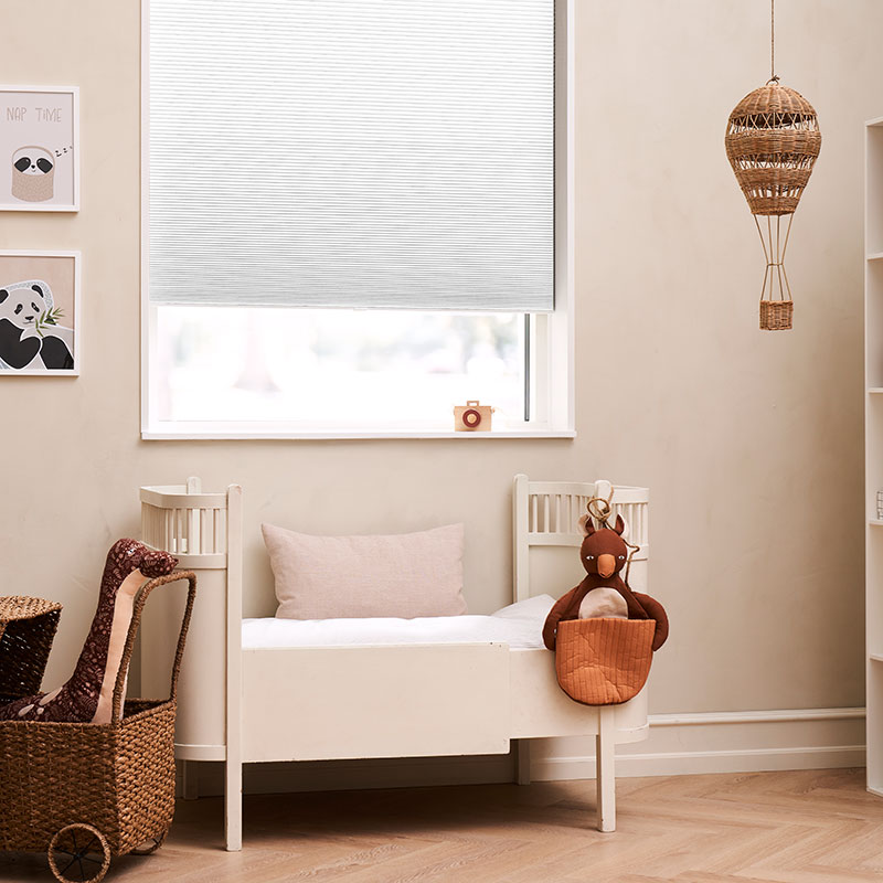 Astrid plisségardin easylift m/greb Hvid - Enkeltlag