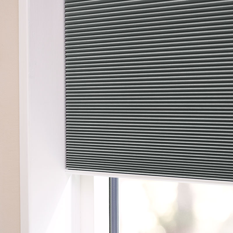 Astrid plisségardin easylift m/greb Meleret grå - Honeycomb