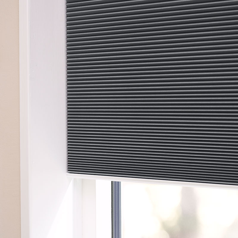 Astrid plisségardin easylift m/greb Antracit - Dobbeltlag